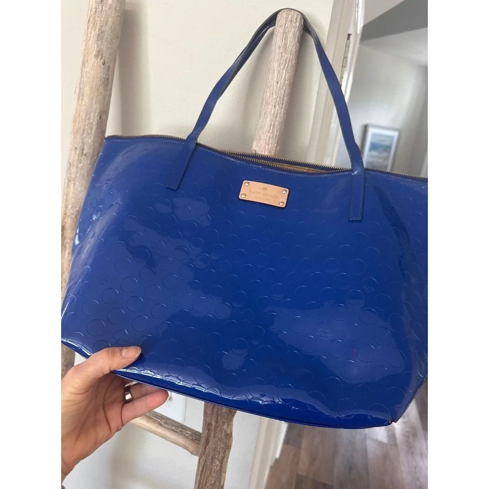 Women's Kate Spade Yaletown Sophie‎ Tote Royal Blue patent leather zip